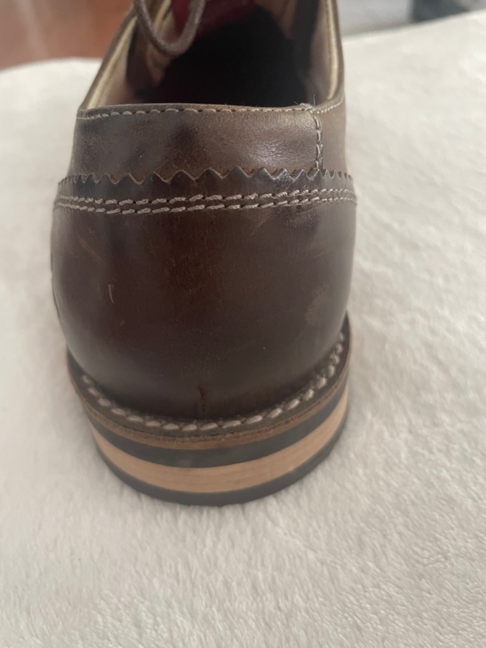 Original Penguin Men's Dark Brown Leather Lace-Up Oxfords - Picture 10 of 13